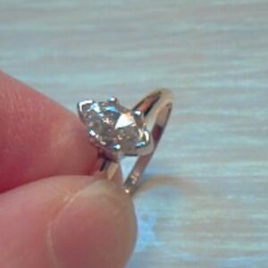 Art Deco 0.57 Carat Old European Champagne Diamond Engagement Ring Solid 14K YG